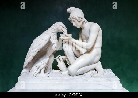 Skulptur von Ganymed mit Jupiters Adler Thorvaldsens Museum in Kopenhagen, Dänemark Stockfoto