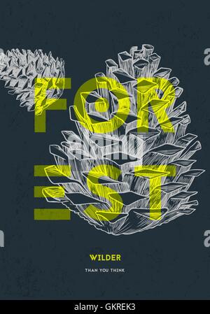 Wald-Poster-Design-Vorlage Stock Vektor