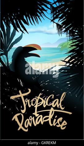 Tropisches Paradies poster Stock Vektor