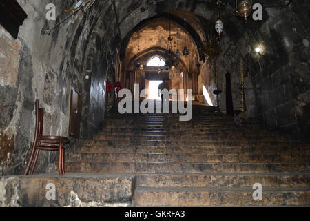 Die Via Dolorosa (lateinisch: "Weg der Trauer," 'Weg des Elends","Weg des Leidens"oder einfach" schmerzhafte Art und Weise, Jerusalem, Israel Stockfoto