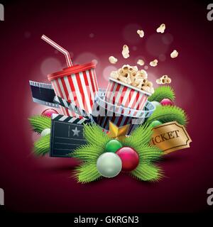 Plakat Kopie Nachahmung Klischee Vorlage Fälschung Plagiat Kino Weihnachten Film Film Filme Stock Vektor