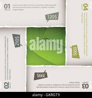 Info Präsentation Broschüre Blatt Eco Umwelt Enviroment Diagramm Modell Design Konzept Projektplan Stock Vektor