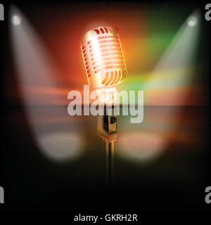 blaue Unterhaltung Musik Klangkunst musikalische Farbe Raum Nacht Nacht Nebel Konzertstudio lila Stock Vektor