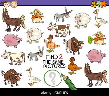 gleiche Bild Spiel Cartoon finden Stock Vektor