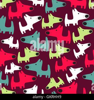 nahtlose Muster mit Hunden Stock Vektor