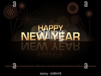 Frohes neues Jahr Gruß-Karte Stock Vektor