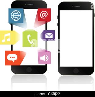 Smartphone-apps-Touchscreen-smartphone Stock Vektor