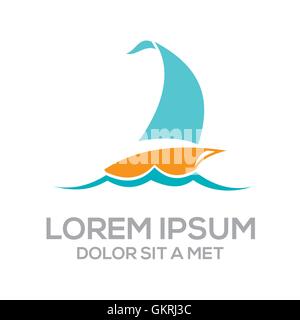 Segelboot-Vektor-Logo Stock Vektor