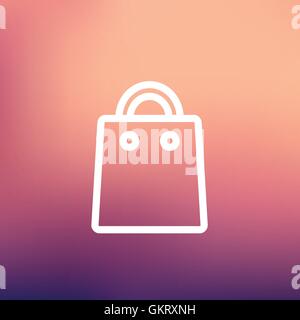 Einkaufstasche dünne Liniensymbol Stock Vektor
