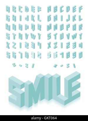 Isometrischen 3d geben Sie Schriftart Stock Vektor
