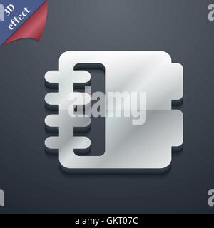 Notizblock, Kalender Symbol Symbol. 3D-Stil. Trendiges, modernes Design mit Platz für Ihren Text vektor Stock Vektor