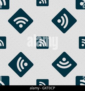 RSS-feed Symbol Zeichen. Nahtlose Muster mit geometrischen Struktur. Vektor Stock Vektor