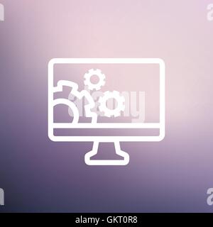 Computer und Ausrüstung dünne Liniensymbol Stock Vektor