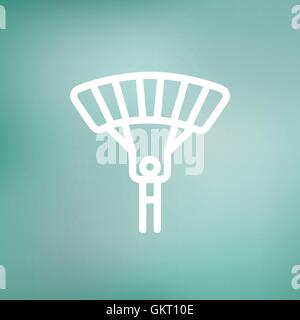 Fallschirmspringen-dünne Linie-Symbol Stock Vektor