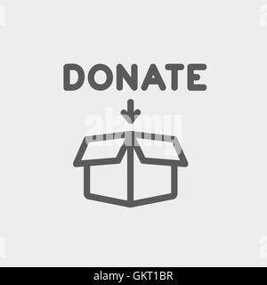 Spende Kastenikone dünne Linie Stock Vektor