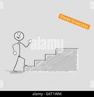 Mann und Treppe zum Erfolg Stock Vektor