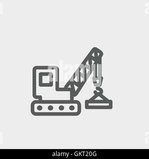 Hebe Kran Anhänger dünne Liniensymbol Stock Vektor