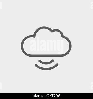 Cloud-computing dünne Liniensymbol Stock Vektor