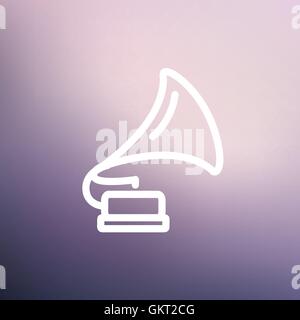 Phonographen dünne Liniensymbol Stock Vektor