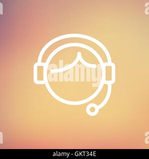 Kunden-Service-dünne Linie-Symbol Stock Vektor