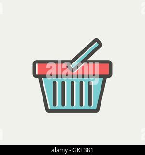 Dünne Linie Warenkorb-Symbol Stock Vektor