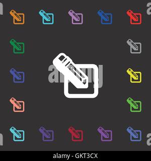 Bleistift-Symbol Zeichen. Viele bunte Symbole für Ihr Design. Vektor Stock Vektor