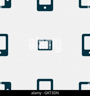 Tablet-Symbol Zeichen. Nahtlose Muster mit geometrischen Struktur. Vektor Stock Vektor