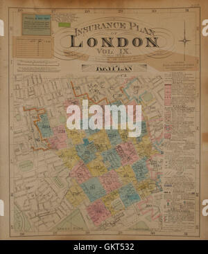 ANZUSTACHELN Sie, MAP:W1 SW1 WC2 WC1 Marylebone Mayfair Soho Str. Jamess Fitzrovia, 1889 Stockfoto