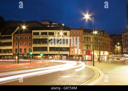 Historischen alten Gebäude stehen auf Sandhügel an der Uferstraße von Newcastle, Tyne and Wear Stockfoto