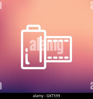 Kamerasymbol Film Roll dünne Linie Stock Vektor