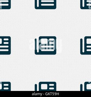 Buch, Zeitung Symbol Zeichen. Nahtlose Muster mit geometrischen Struktur. Vektor Stock Vektor