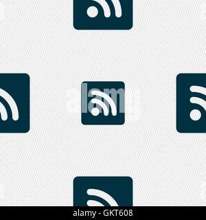 RSS-feed Symbol Zeichen. Nahtlose Muster mit geometrischen Struktur. Vektor Stock Vektor