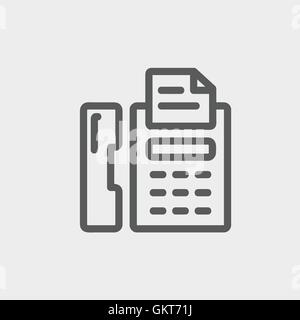 Dünne Linie Faxsymbol Maschine Stock Vektor