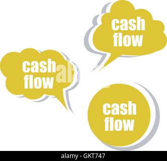 Cash Flow. Satz von Aufklebern, Etiketten, Tags. Business Banner, Vorlage für Infografiken Stock Vektor