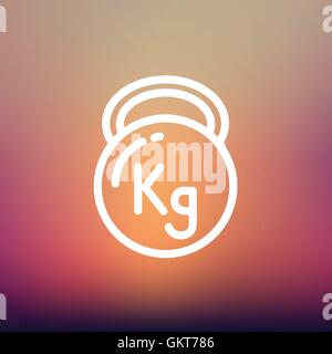 Kettlebell dünne Liniensymbol Stock Vektor