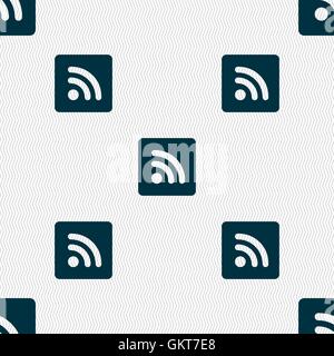 RSS-feed Symbol Zeichen. Nahtlose Muster mit geometrischen Struktur. Vektor Stock Vektor