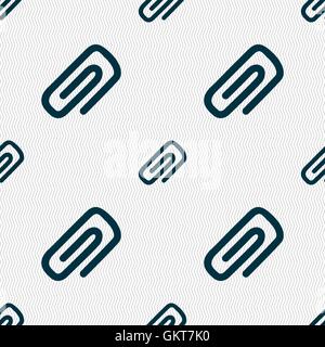 Clip auf Papier Symbol zu unterschreiben. Nahtlose Muster mit geometrischen Struktur. Vektor Stock Vektor