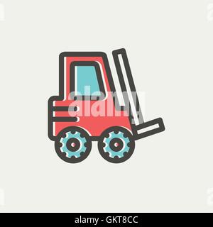 Gabelstapler LKW dünne Liniensymbol Stock Vektor