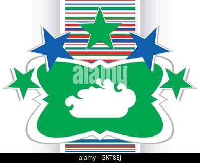 weiße Wolke auf Symbol "Internet" isoliert auf weiss Stock Vektor