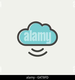 Cloud-computing dünne Liniensymbol Stock Vektor