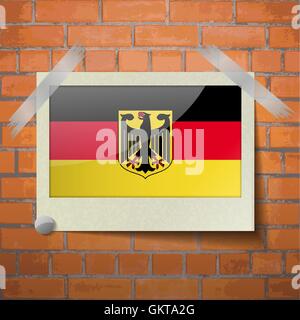 Fahnen Deutschland scotch Klebeband an einer roten Backsteinmauer Stock Vektor