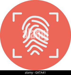 Fingerabdruck-Scan dünne Liniensymbol Stock Vektor