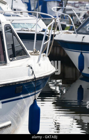 Festgemachten Fluss Kreuzer. Horning. Norfolk Broads England UK Stockfoto