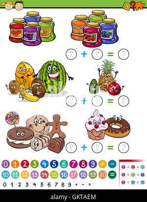 mathematisches Spiel Cartoon illustration Stock Vektor
