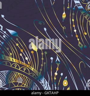 Pfauenfeder in blauem Hintergrund Stock Vektor