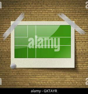 Ladonia kennzeichnet bei Frame auf einem Backstein-Hintergrund. Vektor Stock Vektor