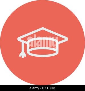 Graduation Cap dünne Liniensymbol Stock Vektor