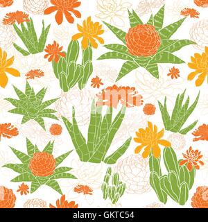 Vektor grün Golden Sukkulenten nahtlose Muster Stock Vektor