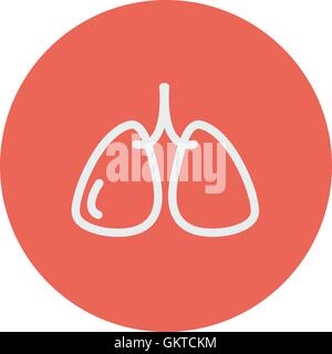 Lungen-dünne Linie-Symbol Stock Vektor