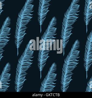 Peacock Feather nahtlose Muster im Hintergrund. Stock Vektor